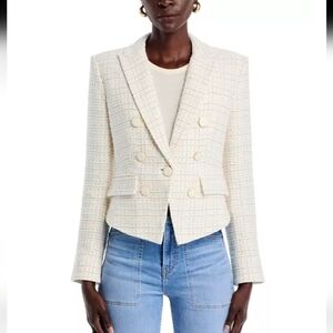 Veronica Beard Diego Dickey Jacket. Long Sleeve Blazer. Tweed. Cotton. Size 2.